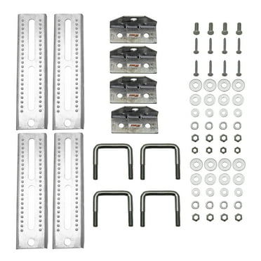 Extreme Max 3006.7032 10" Galvanized Swivel-Top Bunk Bracket with Hardware for 1.5" x 3" Trailer - 4-Pack