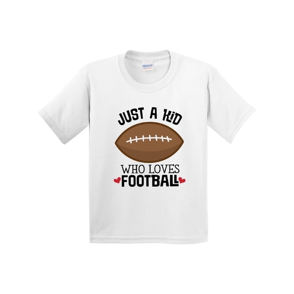 Inktastic Football Fan Just a Kid Youth T-Shirt