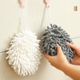 thumbnail image 6 of 2 Pack Fuzzy Chenille Hand Towels Ball, Hanging Hand Towels with Loop for Kitchen Bathroom,Soft Absorbent Hand Bath Towels, 6 of 8