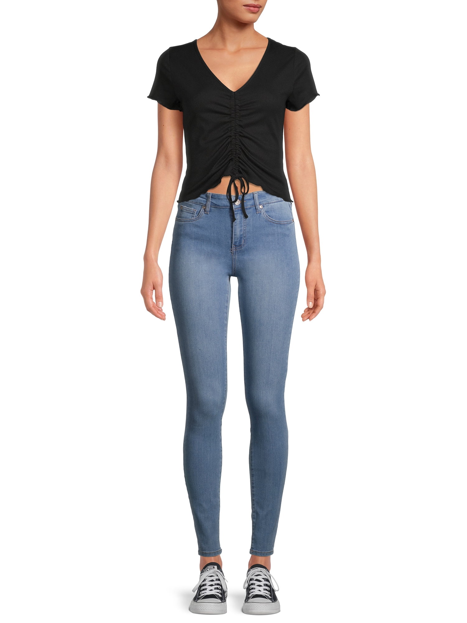 Eye Candy Junior' Ruched V-Neck T-Shirt