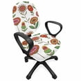 thumbnail image 1 of Floral Office Chair Slipcover, Happy Arrangement of Colorful Cartoon Flower, Protective Stretch Decorative Fabric Cover, Standard Size, White Multicolor, by Ambesonne, 1 of 5