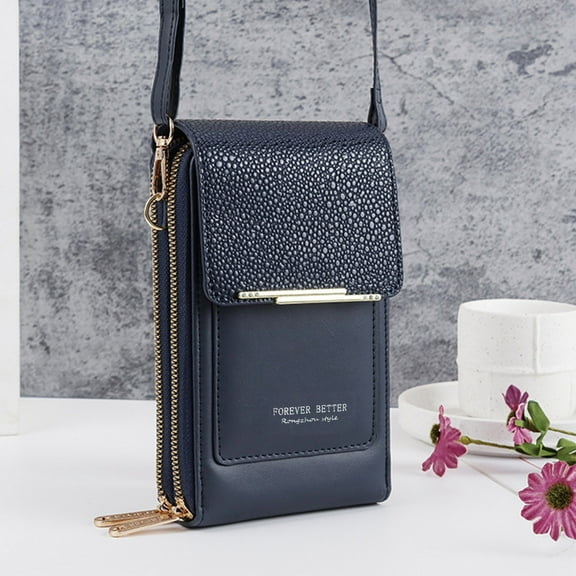 TUTUnaumb Small Satchel Phone Wallet, Mini Satchel Shoulder Wallet With Credit Card Slot Crossbody Mini Mobile Phone Bag New-Year -Navy