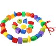 thumbnail image 5 of Juego de cuentas de hilo con 100 cuentas, 10 cuerdas y cuentas de cordones para niños pequeños, aprendizaje preescolar, autismo ocupacional, 5 of 5