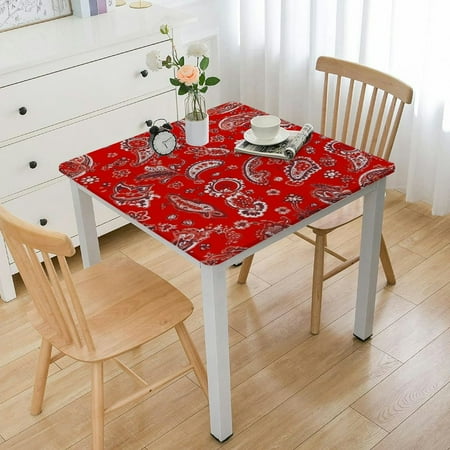 

ARISTURING Western Party Tablecloth Backdrop Roll Paisley Table Cover Red Bandana Tablecloth Floral Table Cloth for Western Cowboy Themed Wild West Party Decorations Supplies 52*52