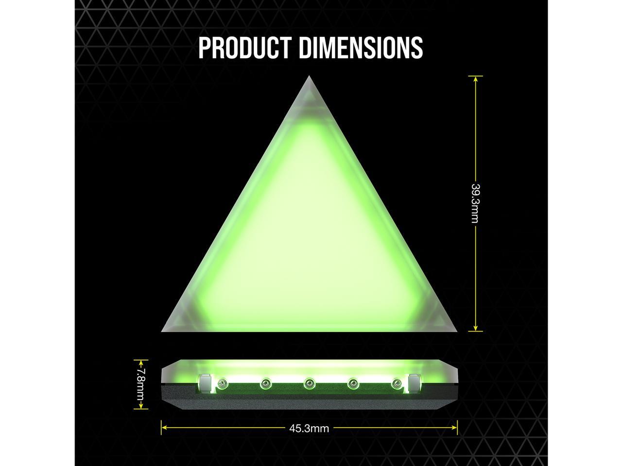 CORSAIR iCUE LC100 Case Accent Lighting Panels - Mini Triangle