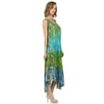 thumbnail image 3 of Sakkas Ombre Floral Tie Dye Tank Sheath Caftan Cotton Dress - Green - One Size, 3 of 5