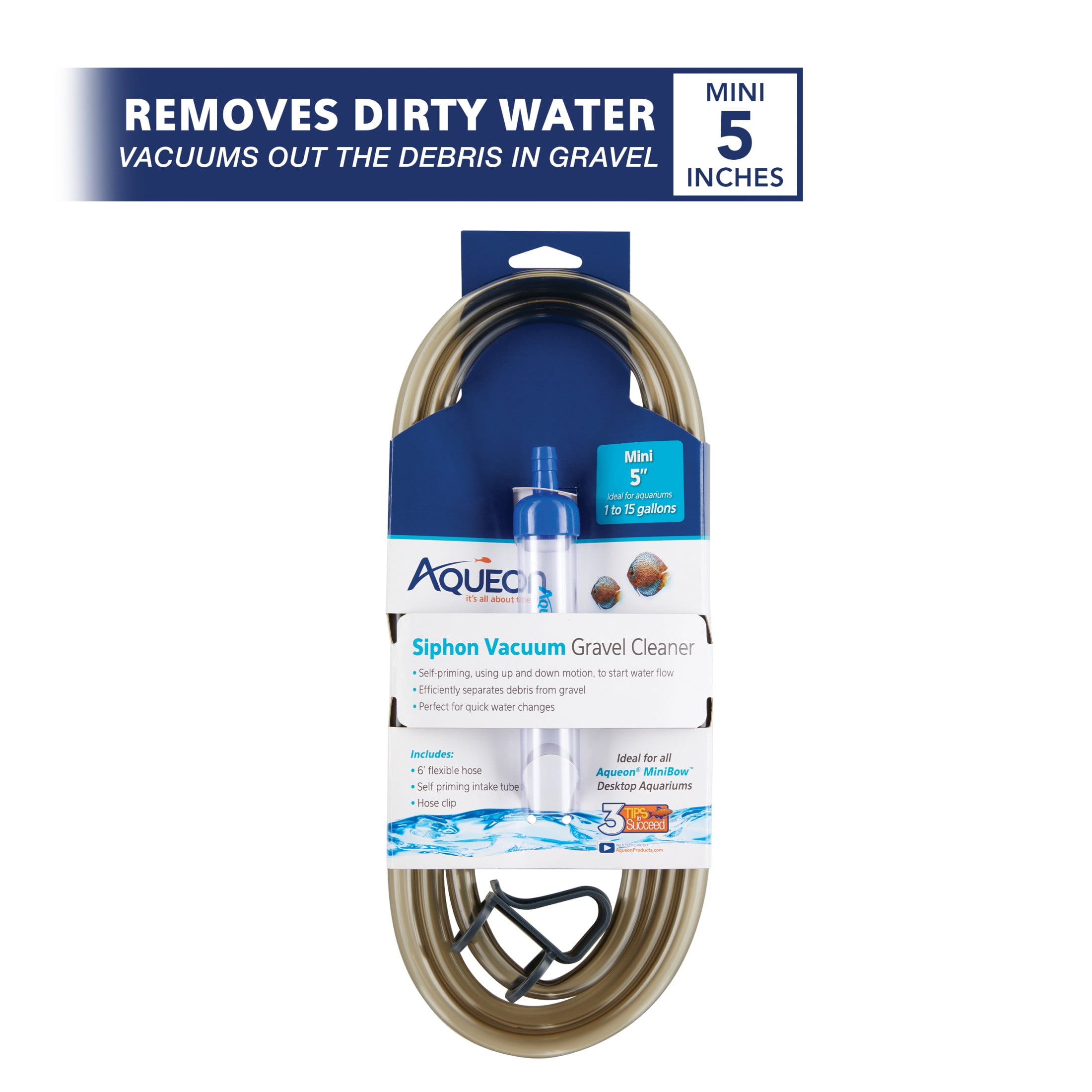 Aqueon Siphon Vacuum Gravel Cleaner Mini - 5 Inches