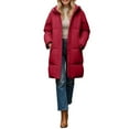 thumbnail image 3 of Women's Warm Winter Hooded Long Quilted Puffer Down Coat Jacket Outerwear With Pockets, 3 of 6