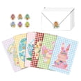 thumbnail image 1 of 1Set Easter Cards with Envelopes & Stickers, Happy Easter Greeting Cards Cartoon For Classroom Bunny Spring Card Exchange,, 1 of 7
