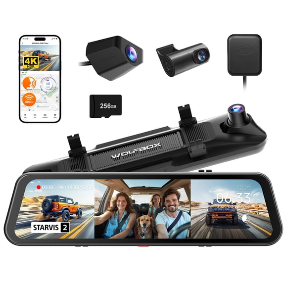 Espejo retrovisor Dash Cam WOLFBOX G900 Tripro 4K+2.5K+1080P