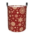 thumbnail image 2 of LNWH Laundry Basket, Red Christmas Snowflake Pattern Foldable Laundry Hamper with Handles Waterproof, Medium Size, 2 of 8