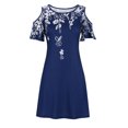 thumbnail image 4 of Vestido de Manga Corta para las Mujeres Moda de Verano Estampado Cuello Redondo Del Hombro, Estilo Casual para el Uso Diario Y de Primavera, 4 of 7