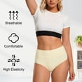 thumbnail image 5 of Loritta Secret 5-Pack Underwear for Women High Waist Full Coverage Cotton Soft Panties for Ladies, Size S-2XL, 5 of 6