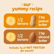 Happy Baby Organics Nutty Blends Stage 2, Bananas & Almond Butter and Bananas & Peanut Butter Organic Baby Food, 8 Ct