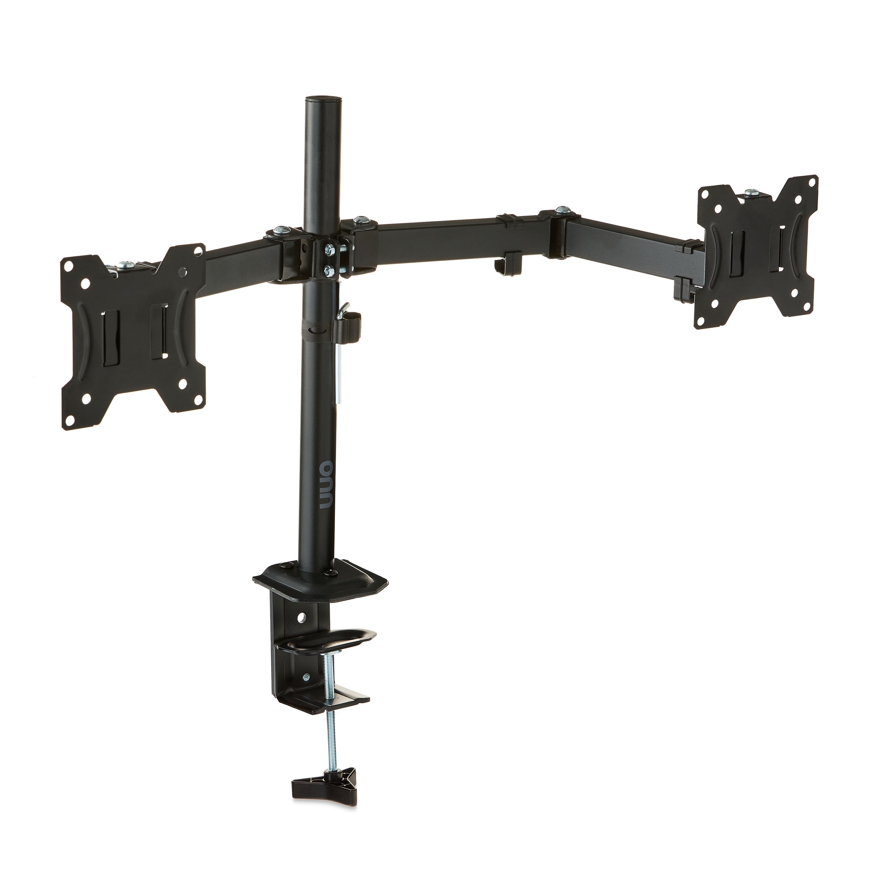 onn Full Motion Dual Monitor Desk Mount, Fits 2 Screens up to 32 Inches - Rotate, Tilt & Swivel, VESA