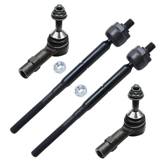 Detroit Axle - Front 4pc Tie Rods for Ford Flex Taurus Lincoln MKS MKT, 4 Inner and Outer Tie Rod Ends Replacement