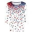 thumbnail image 4 of Cavosen 4th of July Tops for Women Petite 4th of July 3/4 Sleeve Crew Neck Shirts American Flag Print Shirts Lady XL Red White and Blue Casual Tops Funny Patriotic Tunic Tees 2025 Patriotic Blouses, 4 of 5