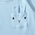 thumbnail image 5 of XIMIN Newborn Baby Boy Easter Outfit Knit Ribbed Bunny Rabbit Skin Ear Pocket Romper Jumpsuit Infant One Piece Clothes, 5 of 9