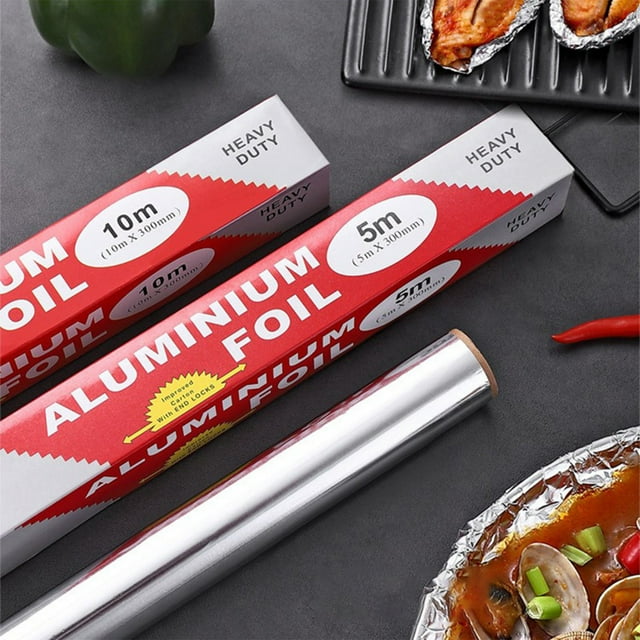 sdhkgrrt Moins de 5 $ 2 Pcs Rouleau de Papier d'Aluminium, Rouleau de Papier d'Aluminium Robuste, Papier d'Aluminium Jetable pour Cuisson Barbecue, Papier d'Aluminium Antiadhésif pour Gril de Four, Papier d'Aluminium de Cuisine pour Cuisson, Papier d'Aluminium Polyvalent pour la Cuisson