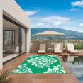 thumbnail image 3 of Green Boho Outdoor Rug for Patio/Deck/Porch, Non-Slip Large Area Rug 6 x 9 Ft, Vintage Classic Bohemia Flower Textured Indoor Outdoor Rugs Washable Area Rugs, Reversible Camping Rug Carpet Runner, 3 of 8