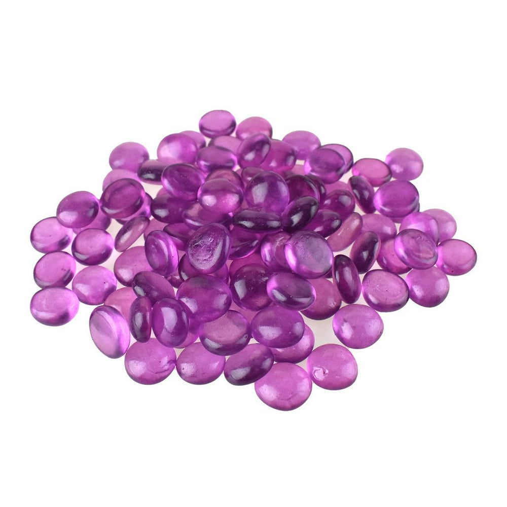 Flat Glass Marble Gems, 15Ounce, Purple