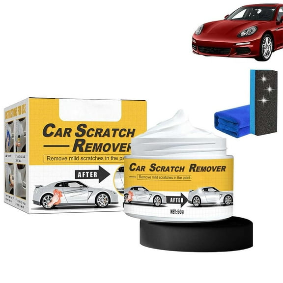 Polishing Compound & Scratch Remover with Sponges, Polish and Scratch Remover for Vehicles, Car Wax Polish Scratch Remover Kit, Professional Car Scratch Repair Agent for All Car Finishes