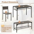 thumbnail image 3 of Costway 4 PCS Dinette Set for Small Place Breakfast Nook Modern Dining Table with 2 Chairs Grey, 3 of 10