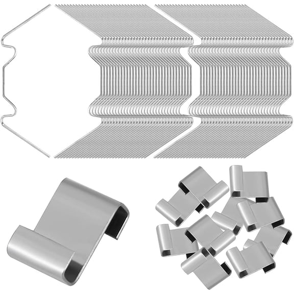 Stainless Steel Z-Type Greenhouse Glazing Clips for Polycarbonate or Glass, Pack of 100