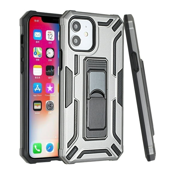 For Apple iPhone 13 Pro (6.1") Stand Military Grade Anti Drop with Built-in Magnetic Kickstand Hard PC TPU Rubber Armor Cover ,Xpm Phone Case [ Gray ]