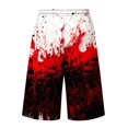 thumbnail image 4 of JoveMarine Men's Loose Fit Cargo Shorts Halloween - Work Shorts with Pockets & Print, Knee-Length Relaxed for Holiday & Daily,Red L, 4 of 6