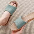 thumbnail image 6 of Wavsuf Fuzzy Slippers for Women Casual Summer Anti-slip Indoor Linen Home Green Slippers Size 40, 6 of 6