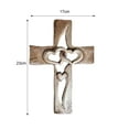 thumbnail image 5 of Leaveforme Carved Cross Antique Exquisite Intertwined Hearts Wall Hanging Hand Carved Cross for Gifts, 5 of 7