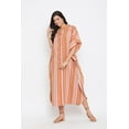 thumbnail image 2 of Women One Size Resort Wear Maxi Dress with Pocket Striped Pattern Ladies Long Dress Boho Kimono Caftan Loose Casual Evening Gown Online, 2 of 2
