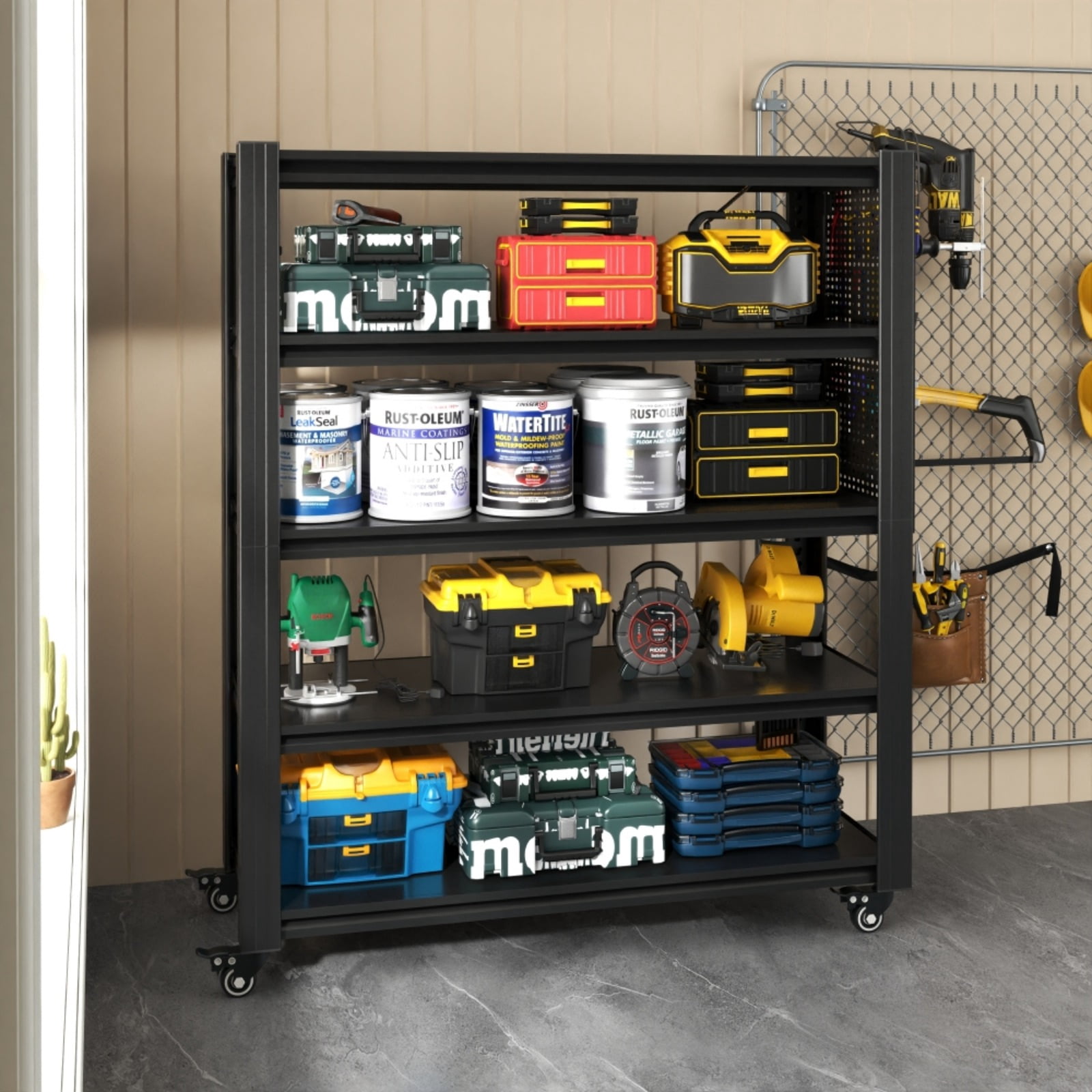 Metal Shelves for Storage Garage Shelving 2000LBS Heavy Duty Storage Shelves Adjustable Garage Shelf Industrial Shelving Unit Storage Utility Rack