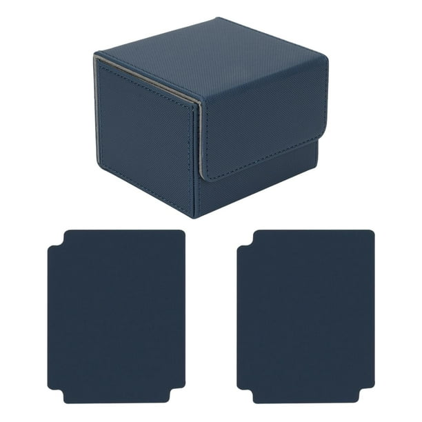 Caja de baraja de cartas, caja de naipes, contenedor de juguetes, soporte para tarjetas con mangas Cuadros Azul