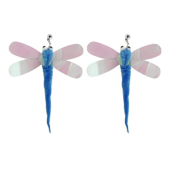 2 Pcs Cat Wand Replacement Cat Wand Refill Attachments for Indoor and Outdoor Cats Blue Dragonfly