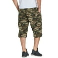 thumbnail image 3 of FEDTOSING Men's 3/4 Long Capri Shorts Casual Elastic Waist Cotton Relaxed Fit Cargo Shorts Black, 3 of 5