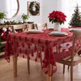 thumbnail image 5 of Sm:)e Christmas Tree Embroidery Lace Tablecloth 60x84 Inch, Red, Vintage Floral Fabric Classy Vintage Reception Decor, 5 of 6