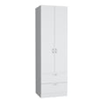 thumbnail image 4 of Nmkwnr 76" High Armoire with 2 Drawers, 2 Doors Clothes Storage Cabinet with 1 Shelf and Hanging Rod, Perfect for Living Room, Bedroom, White, 4 of 8