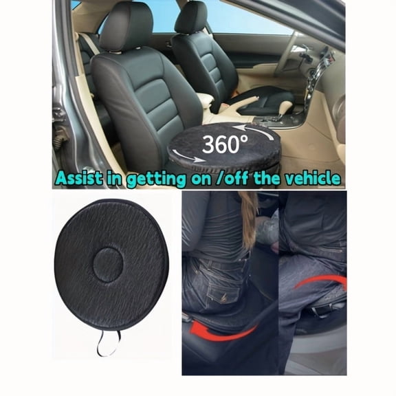 360° Rotating Car Seat Cushion, Universal for Seniors & Pregnant Women, All-Season Multifunctional Swivel Seat Pad