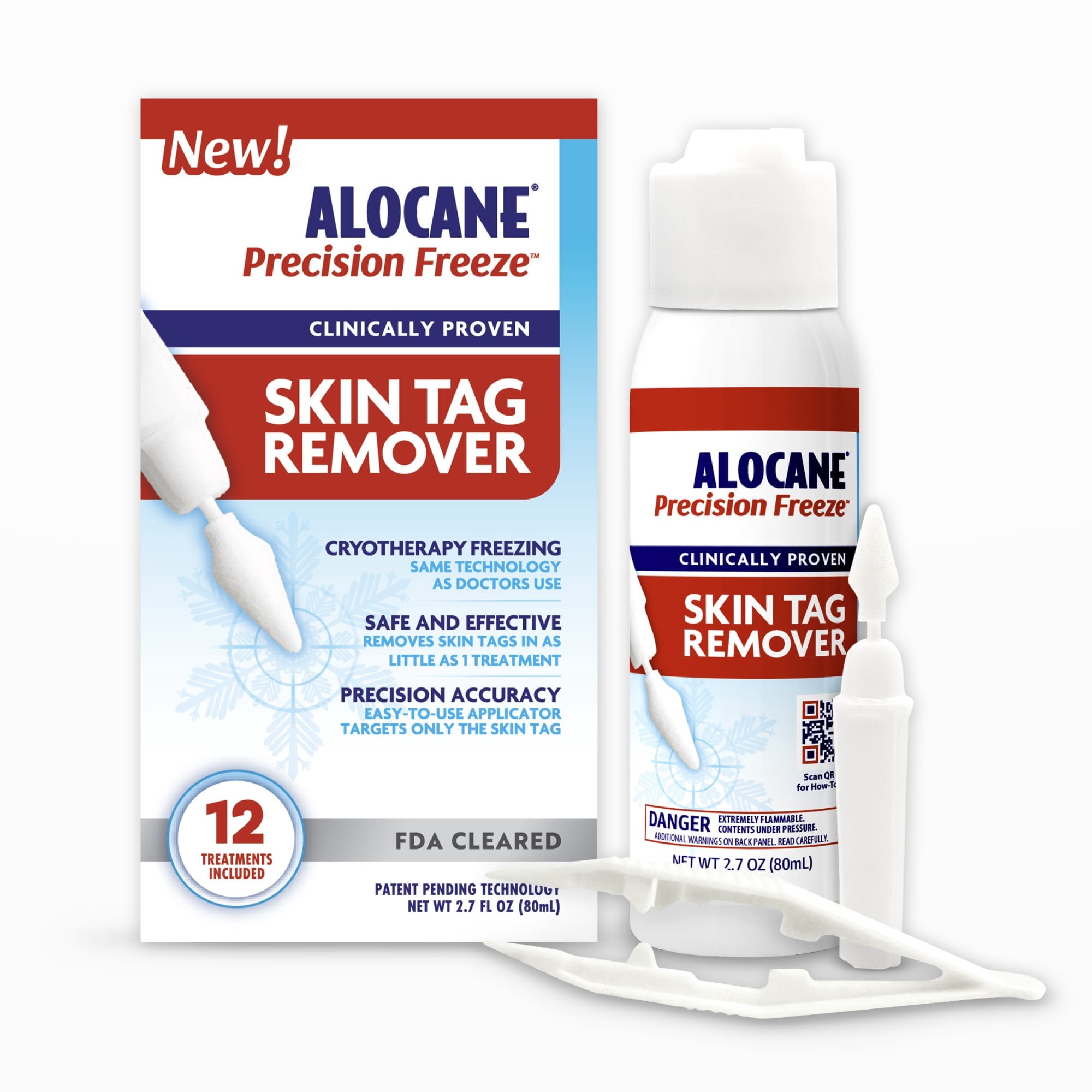 ALOCANE Precision Freeze, Skin Tag Remover, FDA-Cleared at-Home Cryotherapy Skin Tag Removal Kit with 12 Precision Tip Applicators, Helps Remove Skin Tags in As Little As 1 Treatment