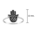 thumbnail image 4 of Symbol of Protection Mystical Hamsa Hand .925 Sterling Silver Band Ring-8, 4 of 5