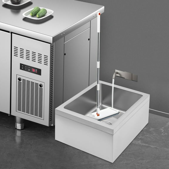 Single Bowl Commercial Sink, Restaurant Kitchen Sink Silver 304 Stainless Steel Free Standing Utility Sink