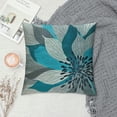 thumbnail image 2 of Fenyluxe Decorative Throw Pillow Covers Yellow and Gray Pastel Blue and Gray Trendy White Floral Teal Turquoise Aqua Lemon Floral Dahlia Pillow Case 12x12in, 2 of 5