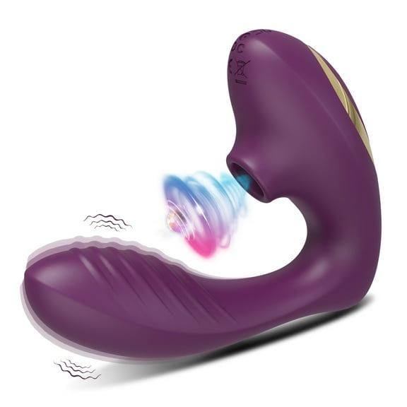 Xbonp Clitoral Sucking Vibrator, 2 in 1 G Spot Vibrator, with 10 Vibration & 10Sucking Modes Purple
