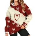 thumbnail image 2 of Bjutir Valentines Day Women Tops 2024 Fashion Sweatshirt Printed Round Neck Long Sleeved Casual Hoodie, 2 of 5