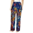 thumbnail image 3 of Bingfone Pajamas For Women,Colorful Fall Leaves Pajama Pants With Pockets-Small, 3 of 9