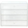 thumbnail image 2 of QGoods Acrylic Plastic Handcrafted Transparent Clear 4 Tier Drawer Storage Organizer Case for Jewelry Makeup & Cosmetic Oversized 12.63L x 9.88W x 10.80H Inches, 2 of 6