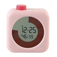 thumbnail image 1 of TFixol Pink Mechanical Visual Timer with 60-Minute Countdown, Snooze Function, One-Touch Off, 12/24 Hour Clock for Kids' Learning & Kitchen Time Management (Batteries Not Included), 1 of 6