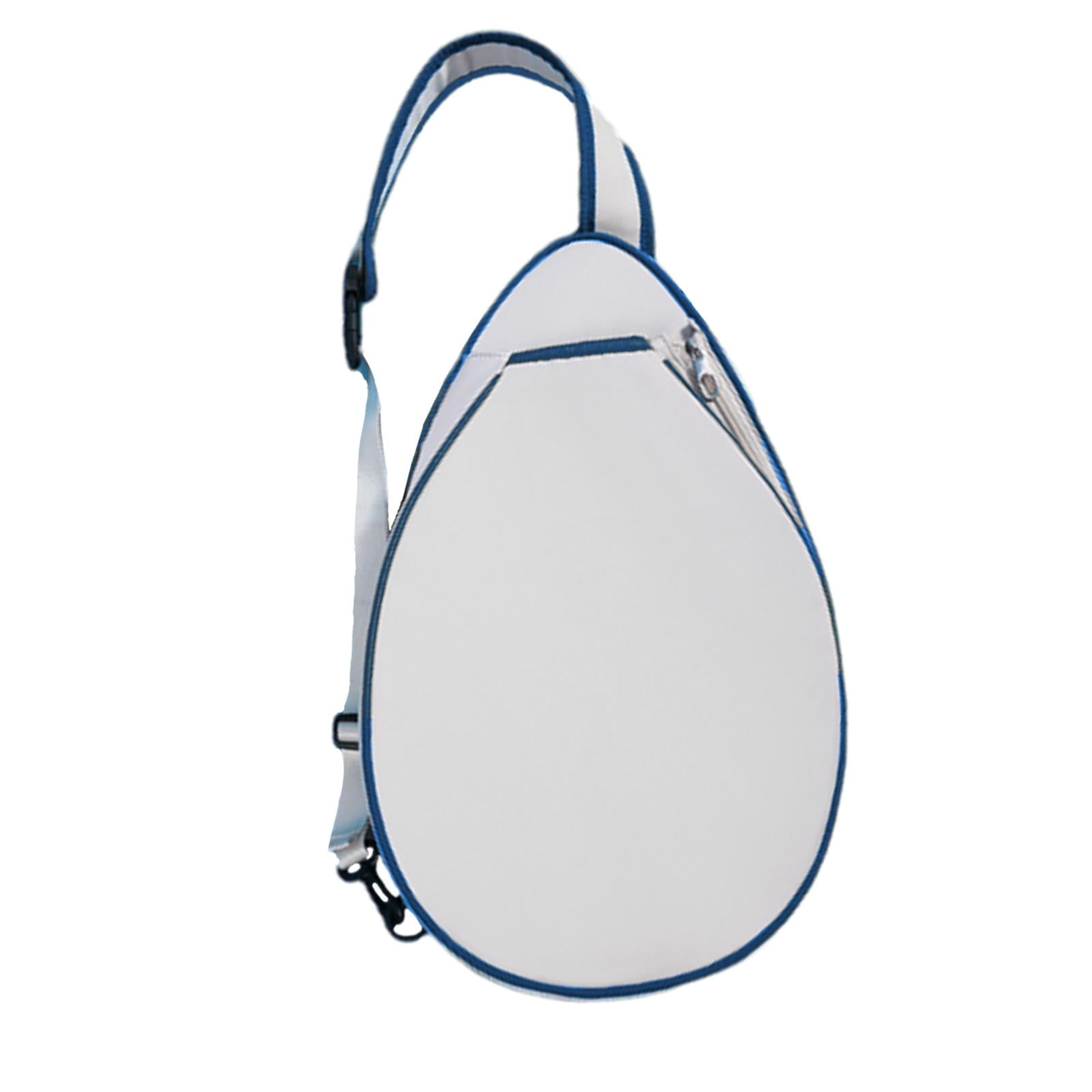 Baoblaze Tennis Bag Portable Lightweight Women Men Paddle Holder Carrier Racket Cover White Blue Edges